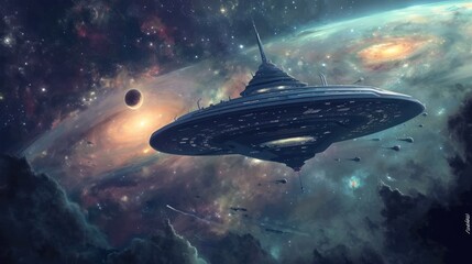 A high-tech alien observatory scanning the universe for new galaxies