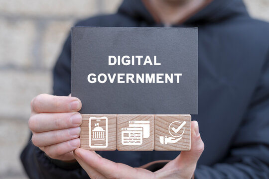 Electronic government concept. Modern governance technologies. Digitalization. Digital transformation public government sector. Digital banking, global networking, international services.