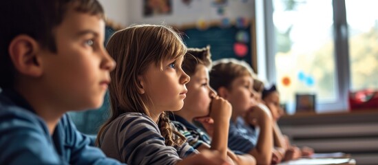 Kids in class learning