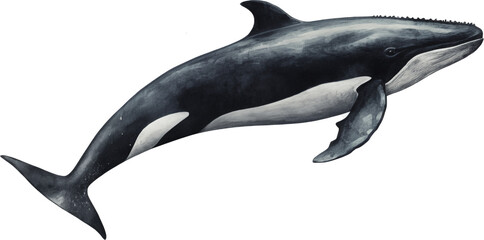 Obraz premium Aquatic Adventure - Whale illustration