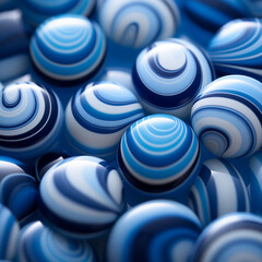 Pile of blue candies close up.Minimal food concept..Generative AI