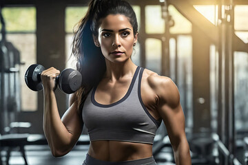 Fototapeta premium donna palestra allenamento 