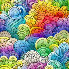 Fototapeta na wymiar abstract rainbow background, seamless tile