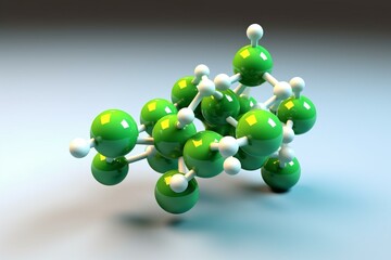 3D molecule structure of lotilaner with ball and stick model representing an isoxazoline ectoparasiticide. Generative AI