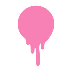 round drip paint sticker