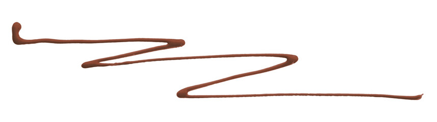 Brown watercolor painted zigzag lines isolated on transparent background.