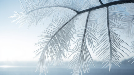 palm leaves through frosted glass