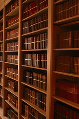 bookshelves in library 