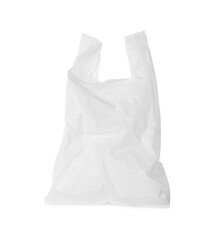 One empty plastic bag isolated on white