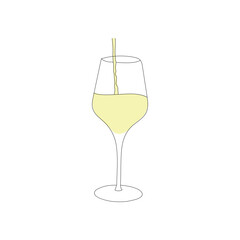 glass one line art, continuous drawing. Vector illustration isolated on white background
