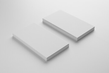 Blank business cards on white background. Mockup for design