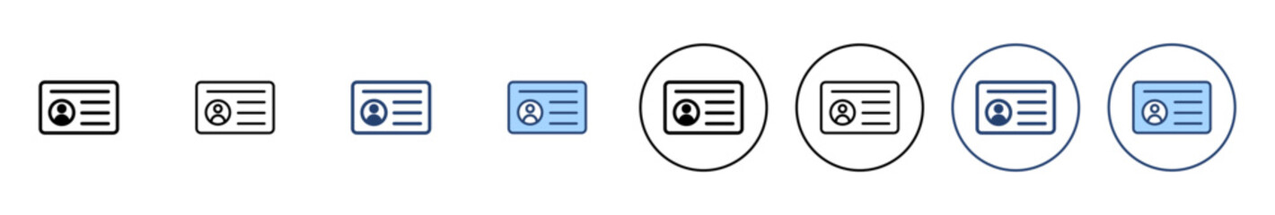 License icon vector. ID card icon. driver license, staff identification card
