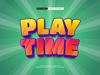Obraz premium play time editable text effect kids style
