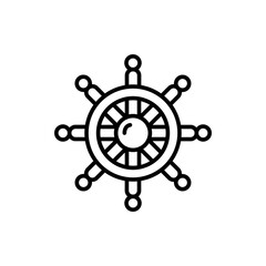 Ship wheel outline icons, pirates minimalist vector illustration ,simple transparent graphic element .Isolated on white background