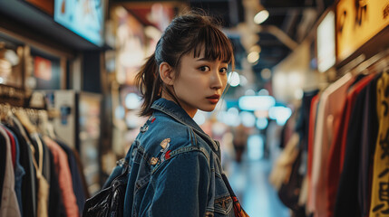 Fototapeta premium アパレルショップの若い女性スタッフ