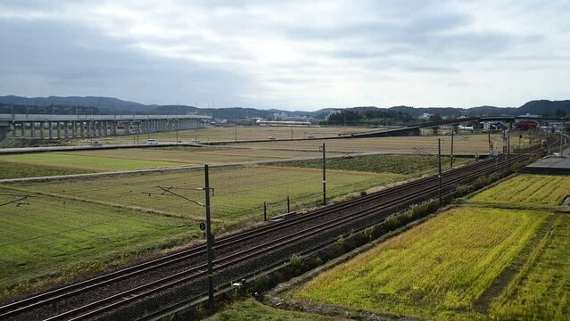 北陸新幹線敦賀延伸前の北陸本線を走る特急サンダーバード （北陸本線 大聖寺 - 加賀温泉, 2023年12月）