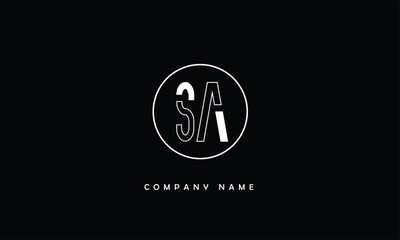 SA, AS, S, A Abstract Letters Logo Monogram