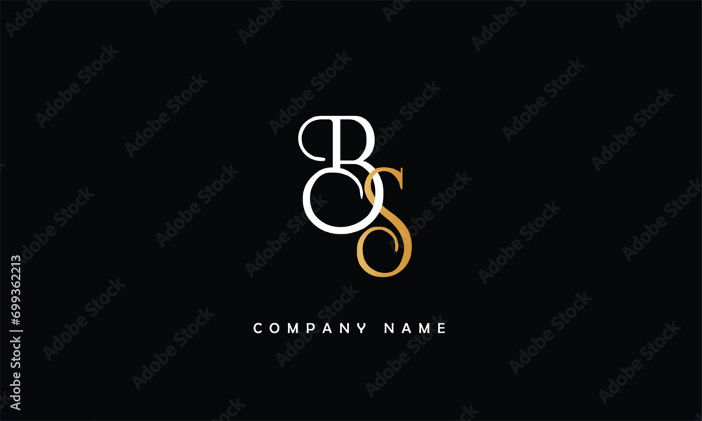 Wall mural sb, bs, s, b abstract letters logo monogram - Wall murals