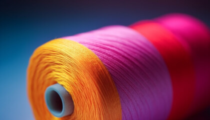 A vibrant ball of multi colored thread for sewing and embroidery generated by AI