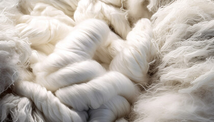 Fluffy wool, softness in nature, textile industry generated by AI