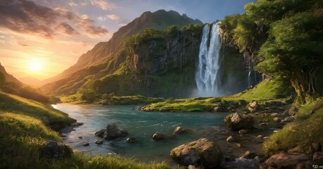 Hidden water feature in a natural vista landscape