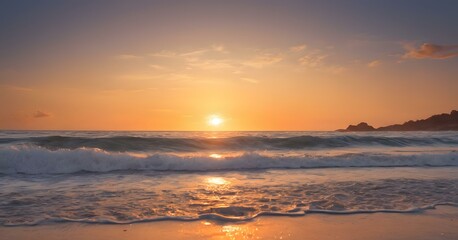 Fototapeta premium Sunset at the beach landscape