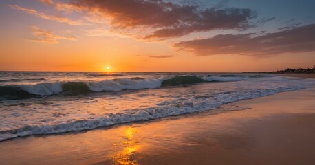 Fototapeta premium Beachside twilight beauty landscape