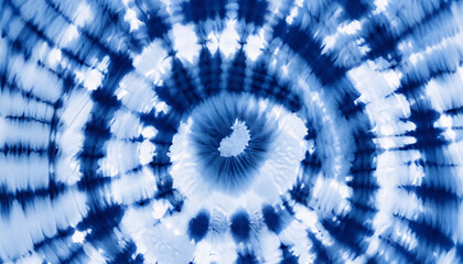 Spiral Tie Dye. Shibori Circle Texture. Blue Swirl Background. Spiral Art Pattern. Circle Shibori Peace. Indigo Dyed Print. Brush Indigo Texture. Shibori Dirty Hippie. Spiral Old Background