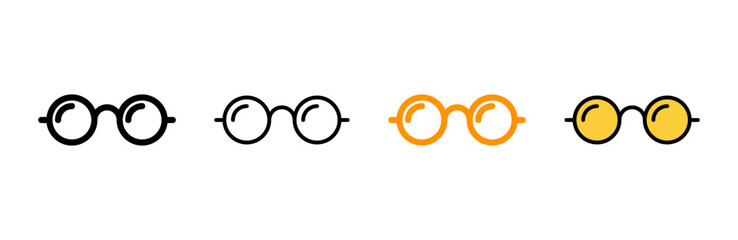 Glasses icon set vector. Glasses sign and symbol