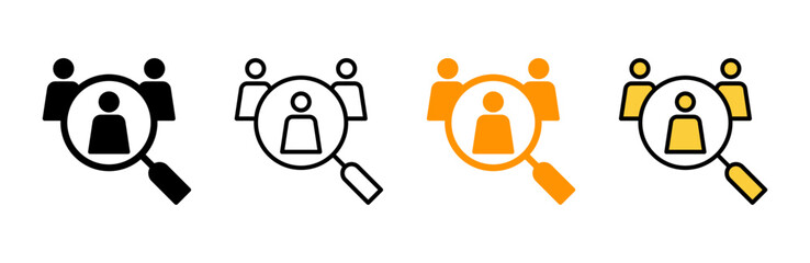 Hiring icon set vector. Search job vacancy sign and symbol. Human resources concept. Recruitment