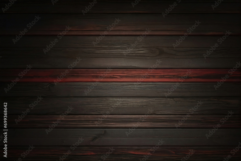 Wall mural black and red and dark and dirty wood wall wooden plank board texture background