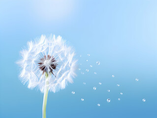 dandelion flower in studio background, single dandelion flower, Beautiful flower images