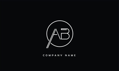 AB, BA, A, B Abstract Letters Logo Monogram