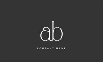 AB, BA, A, B Abstract Letters Logo Monogram