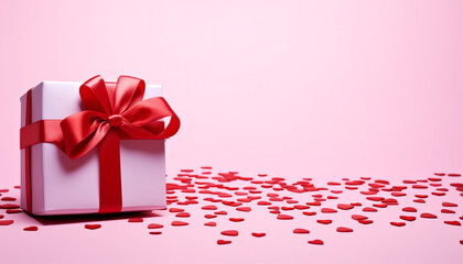 Love and celebration wrapped in a gift box generated by AI