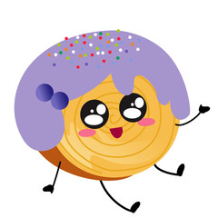 Obraz premium cartoon pastry blueberry taro