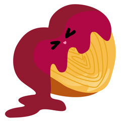 red velvet heart croissant