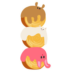croissant with animal like topping