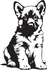 Pretty and lovely german shepherd dog vector art
