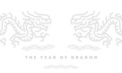 Year of the Dragon Geometric vector flat modern style Lunar new year or Imlek background banner