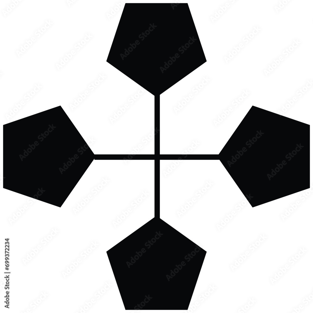 Poster abstract hexagon icon isolated on a white background. vector illustration. silhouette design element