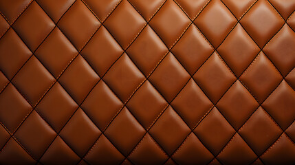a close up of brown leather upholstery with diamonds patterns