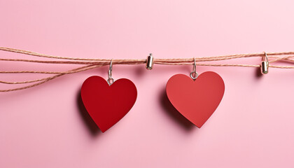 Romantic heart hanging, symbol of love and togetherness generated by AI