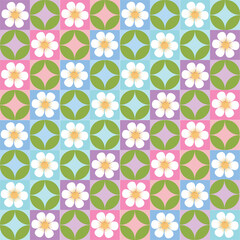floral patterns in squares for backgrounds, wallpaper, fabric, wrapping, etc