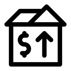 Expensive house icon with outline style.