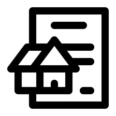 House document icon with outline style.