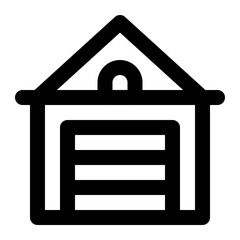 Garage icon with outline style.