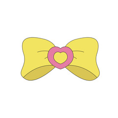 Flat cute ribbon illustration. Ribbon for decoration. Vector illustration.