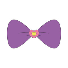 Flat cute ribbon illustration. Ribbon for decoration. Vector illustration.