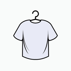Laundry Icon. Hanging Clothes, Shirt Hanged Symbol - Vector.
